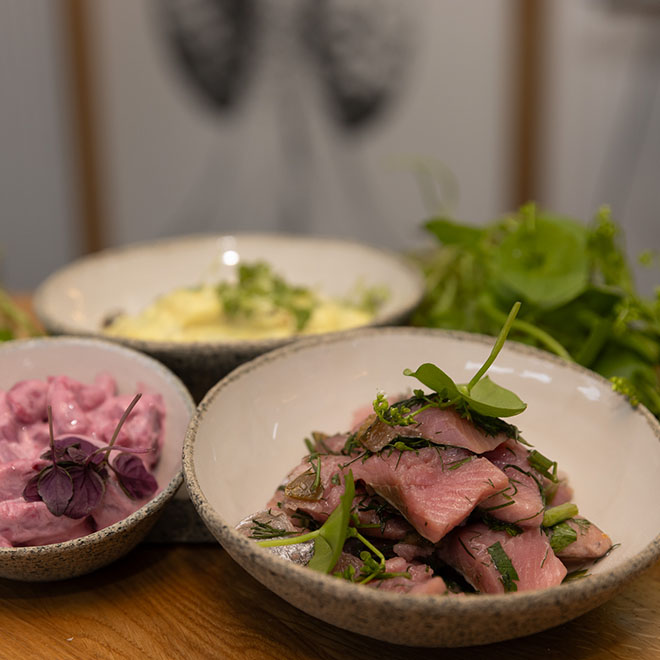 Matjes-, Herings- und Feinkostsalate Gericht